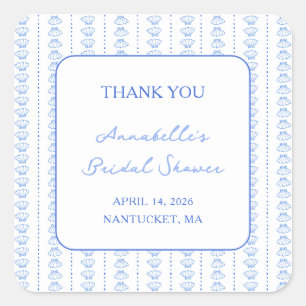 Sticker Carré Remerciement pour une Baby Shower de Mariée Élégan