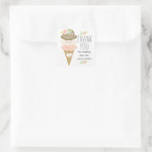 Sticker Carré Remerciement pour une Baby Shower pour Crème Glacé (Sac)
