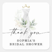 Sticker Carré Remerciements de Baby Shower de mariage à l'aquare (Devant)