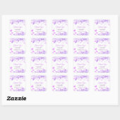 Sticker Carré Remerciements de mariage papillon floral violet (Feuille)