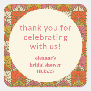 Sticker Carré Remerciements Personnalisés pour une Baby Shower d