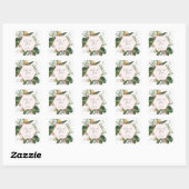 Sticker Carré Remerciements pour Baby Shower Tropical (Feuille)