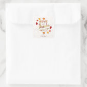 Sticker Carré Remerciez Les Feuilles D'Automne Thanksgiving Mono (Sac)