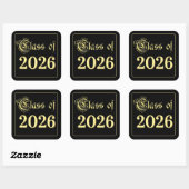Sticker Carré Remise de diplômes 2023 Noir et Or (Feuille)