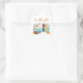 Sticker Carré Remorque Camper Automne vintage (Sac)