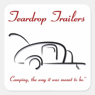 Sticker Carré Remorques Teardrop Version rouge