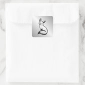 Sticker Carré Renard argenté (Sac)