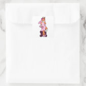Sticker Carré Renard avec robe Mariage & Bund de Fleur (Sac)