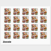 Sticker Carré Renard d'hiver (Feuille)