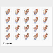 Sticker Carré Renard en Chaussettes (Feuille)