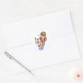 Sticker Carré Renard en Chaussettes (Enveloppe)
