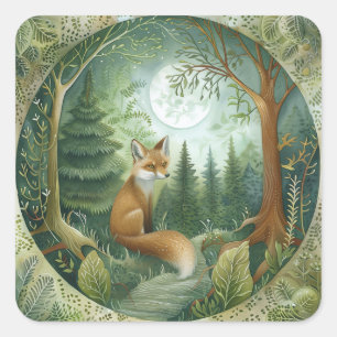 Sticker Carré Renard forestier de Moonlit