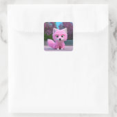 Sticker Carré Renard rose (Sac)