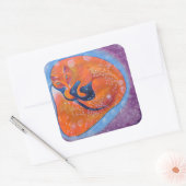 Sticker Carré Renard rouge. (Enveloppe)
