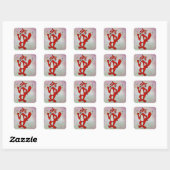 Sticker Carré Renard rouge (Feuille)