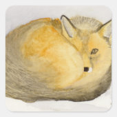 Sticker Carré Renard rouge (Devant)