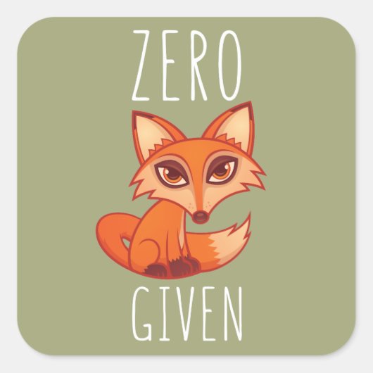 Sticker Carré Renard zéro donné (Devant)