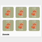 Sticker Carré Renard zéro donné (Feuille)