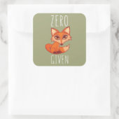Sticker Carré Renard zéro donné (Sac)