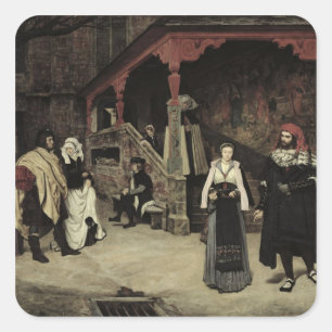 Sticker Carré Rencontre de Faust et Marguerite, 1860