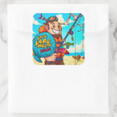 Sticker Carré Rencontrez Niles le passionné de pêche ! (Sac)