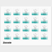Sticker Carré Rencontrez-Nous Dans Mariage Destination Turquoise (Feuille)