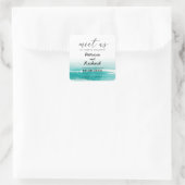 Sticker Carré Rencontrez-Nous Dans Mariage Destination Turquoise (Sac)