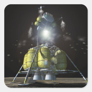 Sticker Carré Rendu d'artiste d'un nouveau vaisseau spatial à la