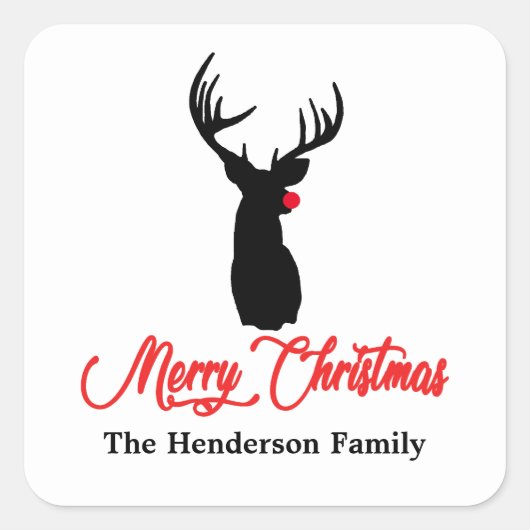 Sticker Carré Rennes de chasse aux cerfs (Devant)