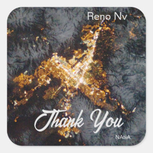 Sticker Carré Reno NV à la nuit, NASA ISS Space Photo
