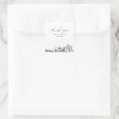 Sticker Carré Reno Wedding Favor Merci (Sac)