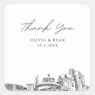 Sticker Carré Reno Wedding Favor Merci