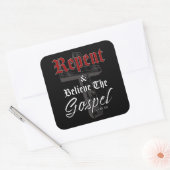 Sticker Carré Repentez-vous et croyez l'Évangile : Graphique de  (Enveloppe)