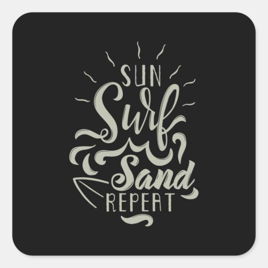 Sticker Carré Répétition du sable Surf Sun (Devant)