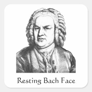 Sticker Carré Repose Bach Face Compositeur de musique classique