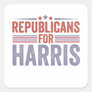 Sticker Carré Républicains Pour Harris Election 2024