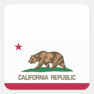 Sticker Carré République de Californie (drapeau d'État)