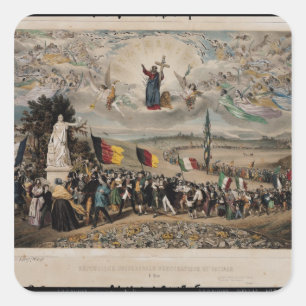 Sticker Carré République Democratic et sociale universelle, 1848
