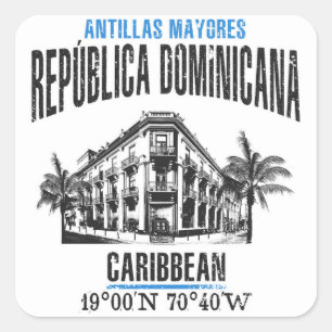 Sticker Carré République dominicaine