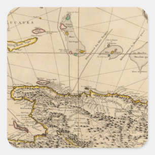 Sticker Carré République Dominicaine, Haïti, Antilles