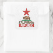 Sticker Carré République humide de la Californie (Sac)