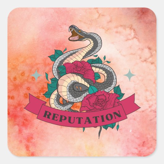 Sticker Carré Réputation Des Serpents Dans Le Monde (Devant)