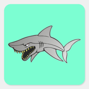 Sticker Carré Requin