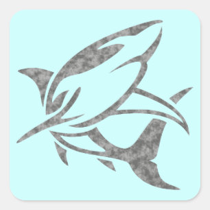 Sticker Carré Requin