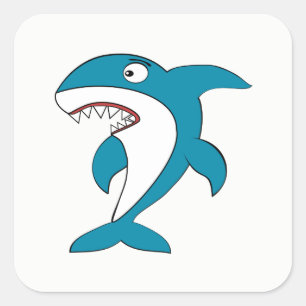 Sticker Carré Requin