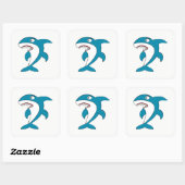 Sticker Carré Requin (Feuille)