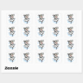Sticker Carré Requin caricature cool (Feuille)