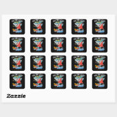 Sticker Carré requin cool surf (Feuille)