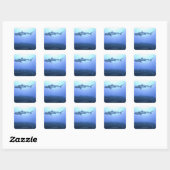 Sticker Carré Requin dans l'océan, vue à faible angle (Feuille)