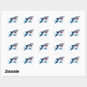 Sticker Carré requin de dessin animé (Feuille)